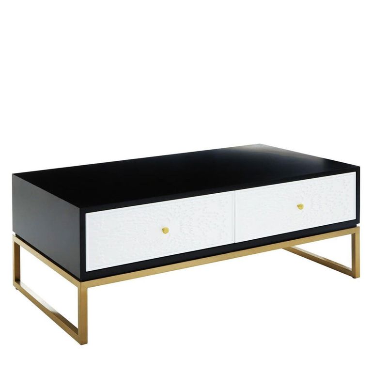 Dumas Coffee Table - 4 Drawer - Black and White