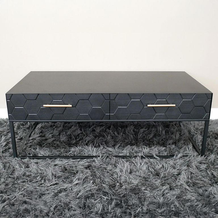 Coffee Table - 2 Drawer - Black