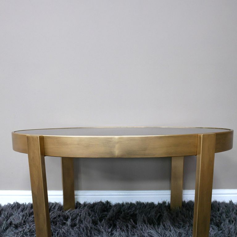 Coffee Table - Black Glass and Metal