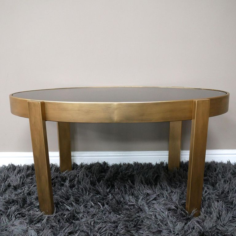 Coffee Table - Black Glass and Metal