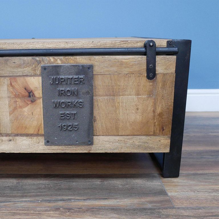 Coffee Table - Mango Wood - 1 Sliding Door