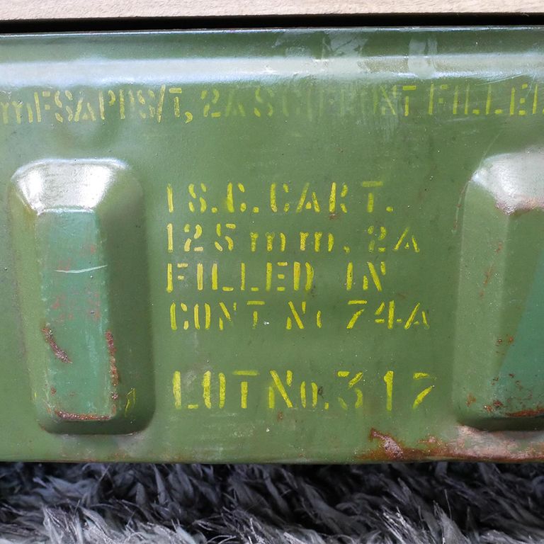 Coffee Table - Military Green Metal and Mango Wood