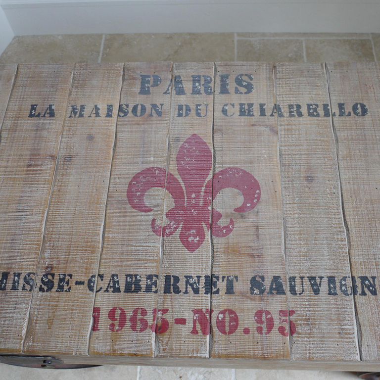 Coffee Table - Railway Wood and Metal Cart