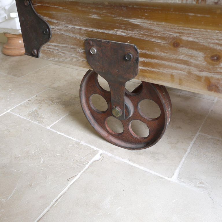 Coffee Table - Railway Wood and Metal Cart