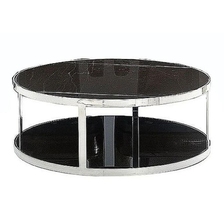 Elba Coffee Table - Round - Marble and Glass with Metal Base - Variation Available