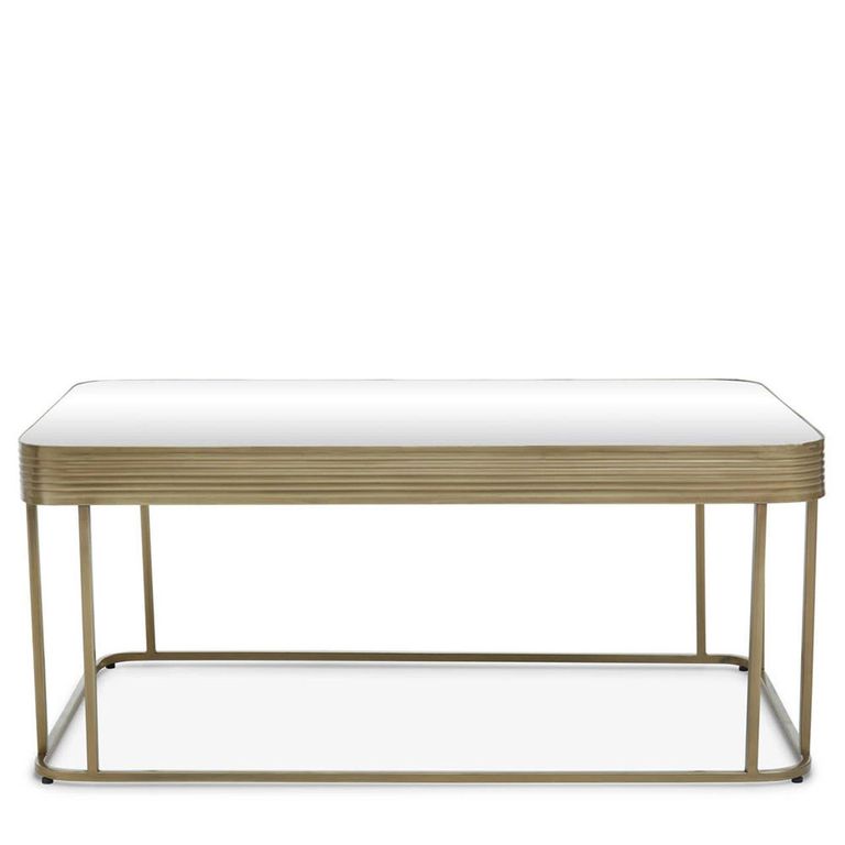Ella Coffee Table - Mirrored with Gold Metal