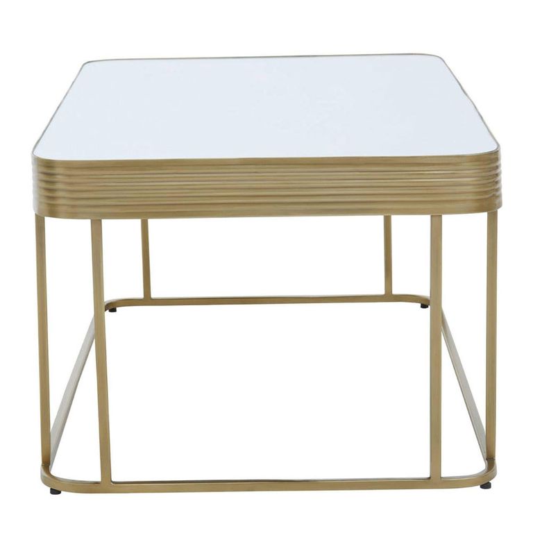 Ella Coffee Table - Mirrored with Gold Metal