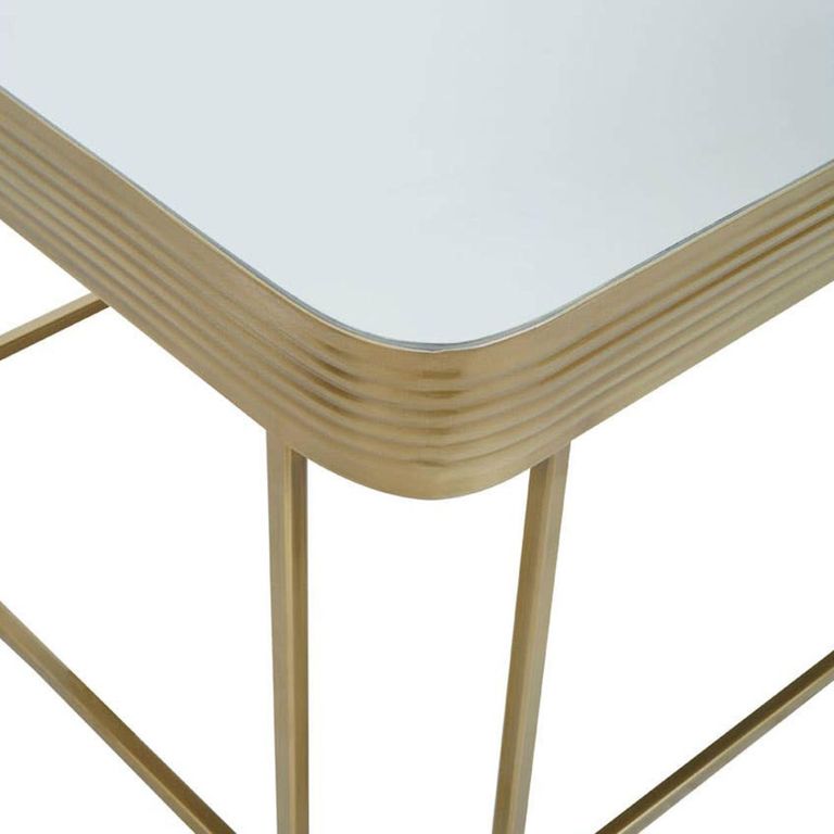 Ella Coffee Table - Mirrored with Gold Metal