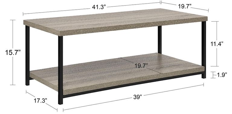 Elliott Coffee Table in Distressed Grey Oak - 5049096PCOMUK