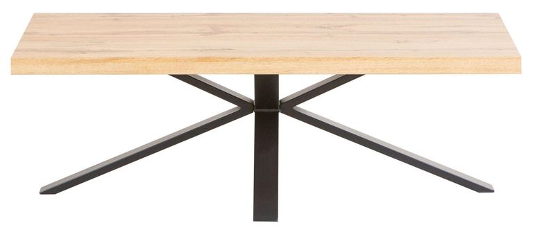 Ezra Oak Coffee Table with Black Spider Legs