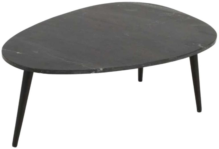 Fluted Black Marble Coffee Table