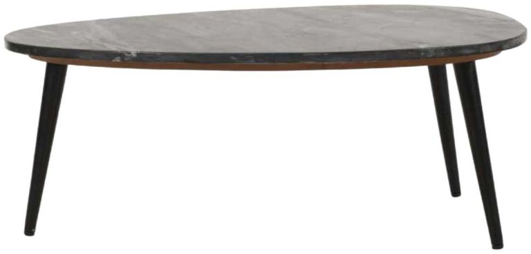 Fluted Black Marble Coffee Table