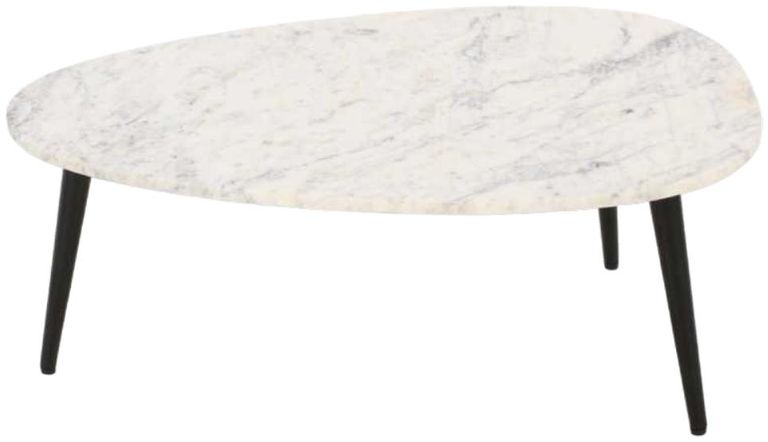 Fluted White Marble Coffee Table