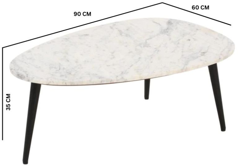 Fluted White Marble Coffee Table