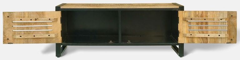 Frais Industrial Rustic Wood Storage Coffee Table