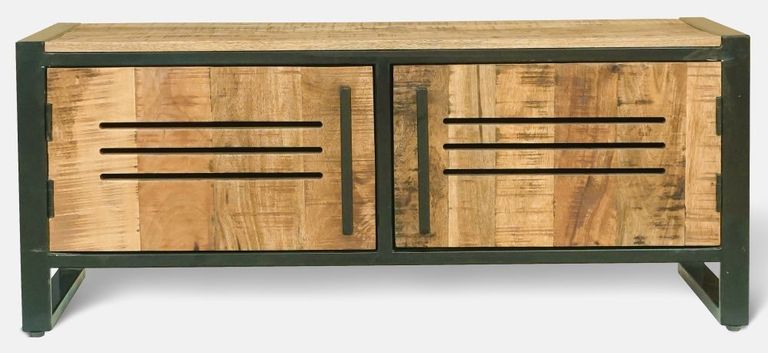 Frais Industrial Rustic Wood Storage Coffee Table