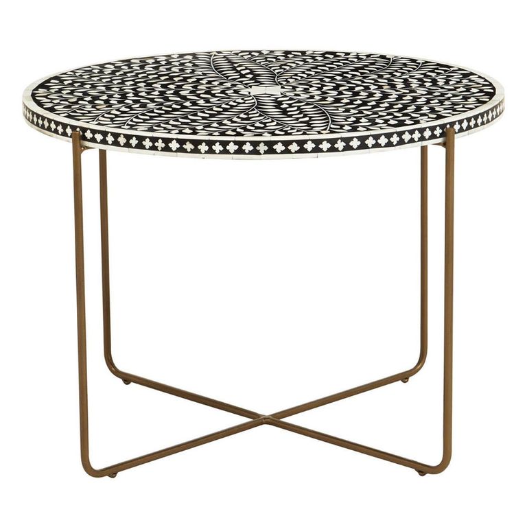 Fusion Coffee Table - Round - Black Bone Inlay