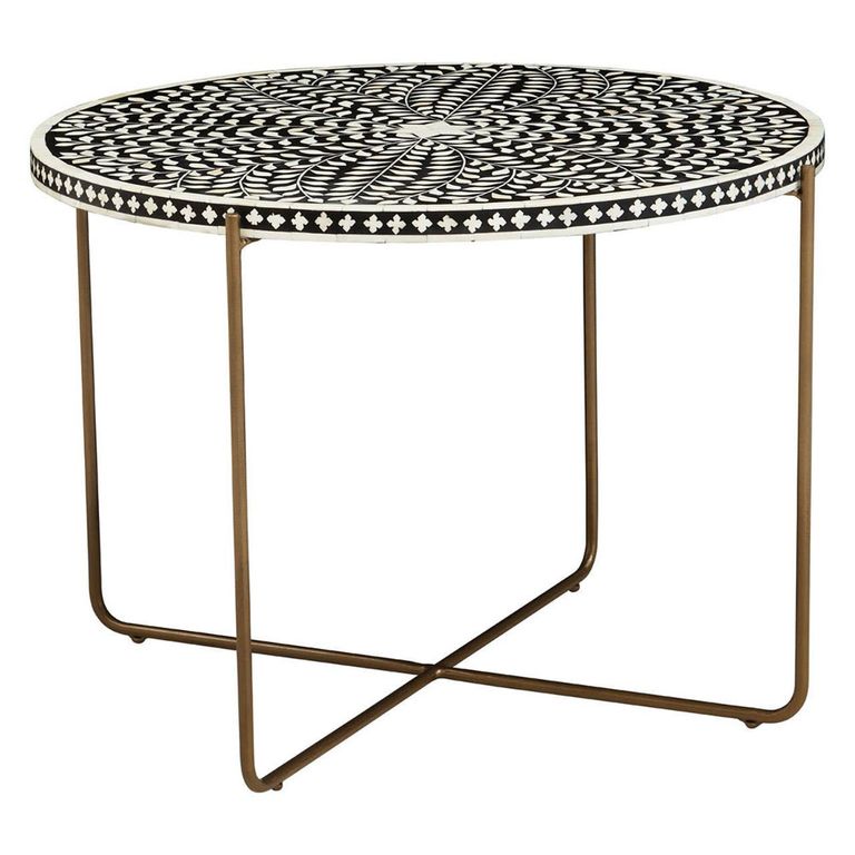 Fusion Coffee Table - Round - Black Bone Inlay