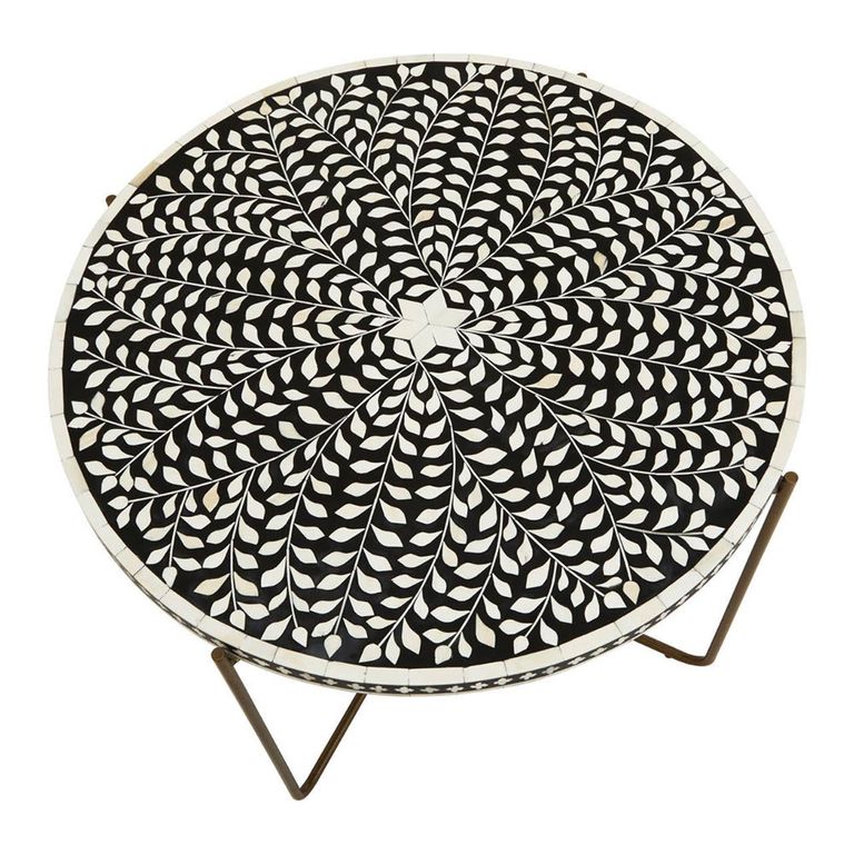 Fusion Coffee Table - Round - Black Bone Inlay