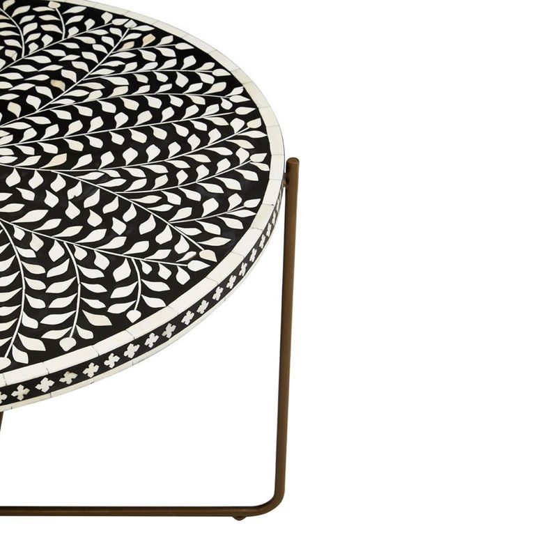 Fusion Coffee Table - Round - Black Bone Inlay
