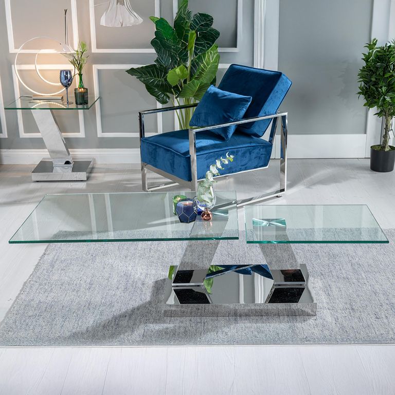Fusion Swivel Glass Top Coffee Table