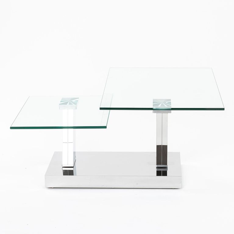 Fusion Swivel Glass Top Coffee Table