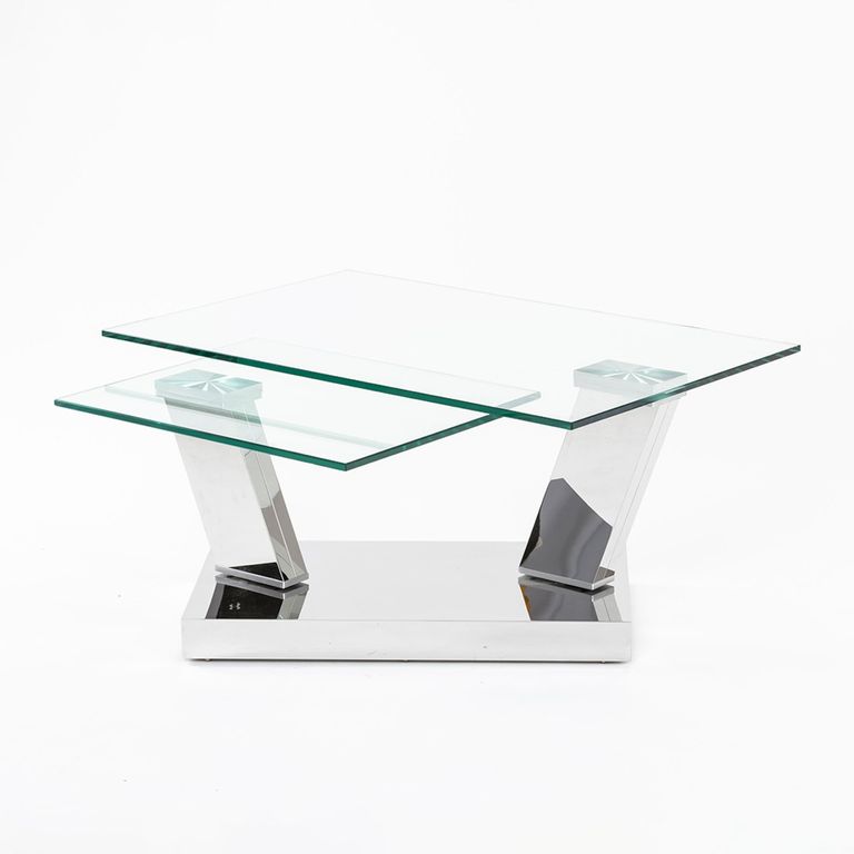 Fusion Swivel Glass Top Coffee Table