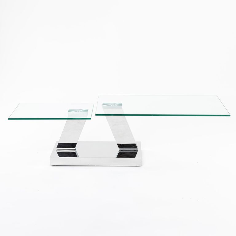 Fusion Swivel Glass Top Coffee Table
