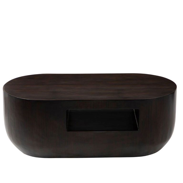 Gabelle Coffee Table - Oval - Dark Bamboo Wood
