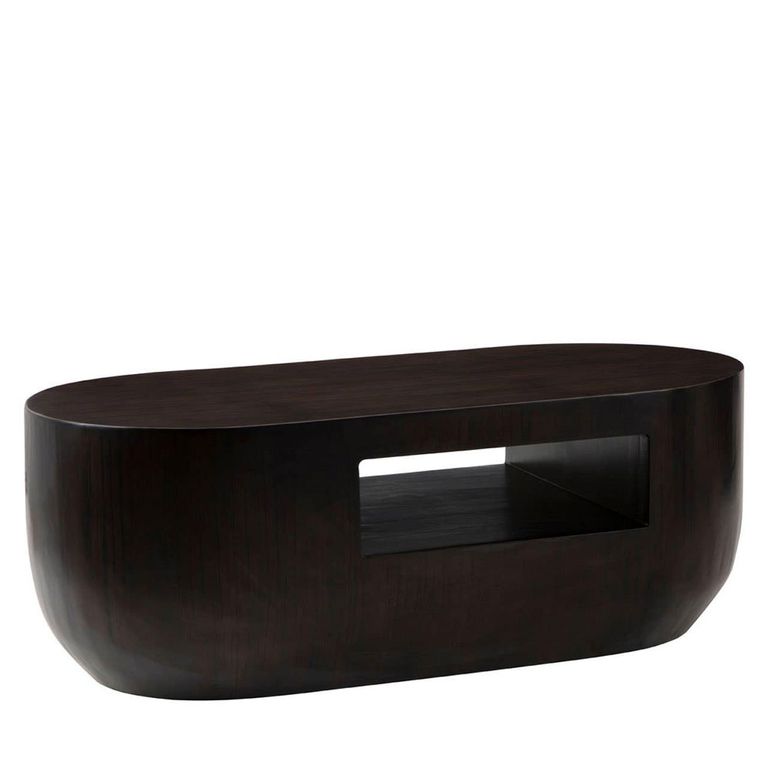 Gabelle Coffee Table - Oval - Dark Bamboo Wood