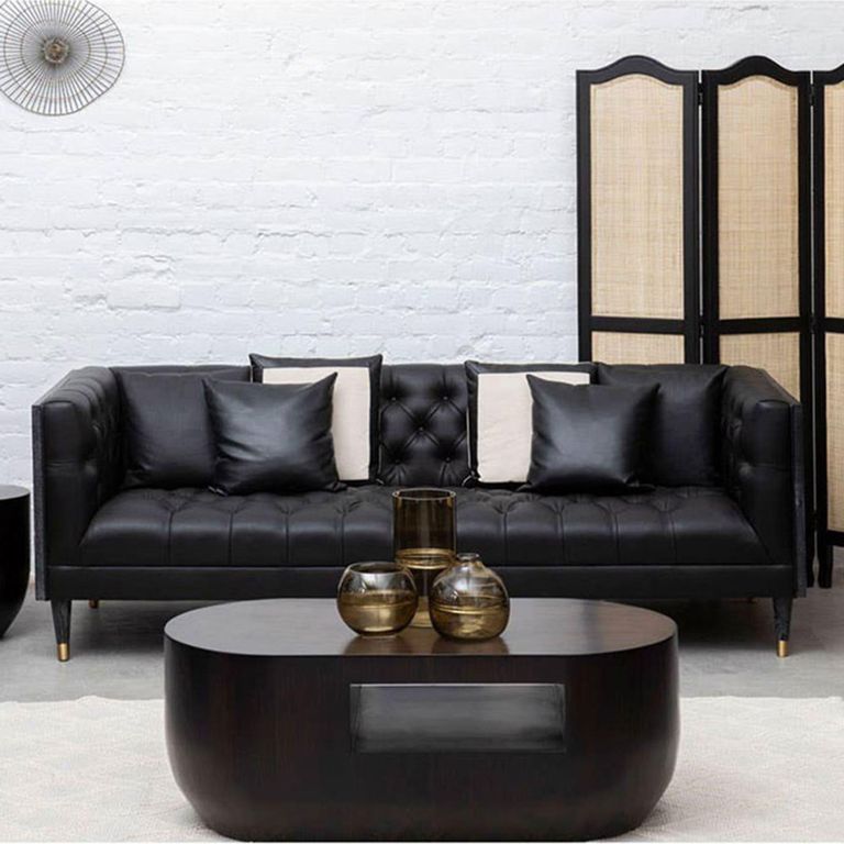 Gabelle Coffee Table - Oval - Dark Bamboo Wood