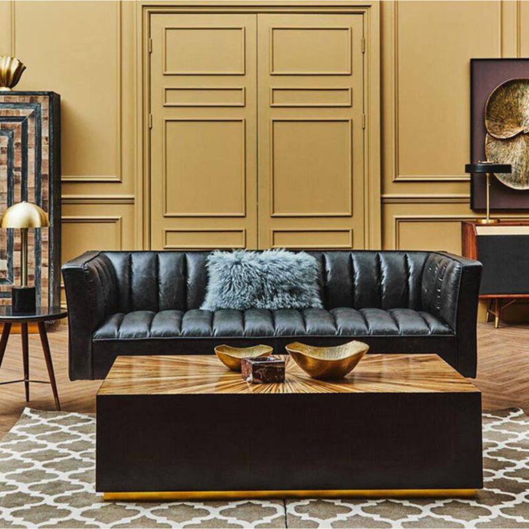 Gabelle Coffee Table - Dark Bamboo Wood - Sunburst