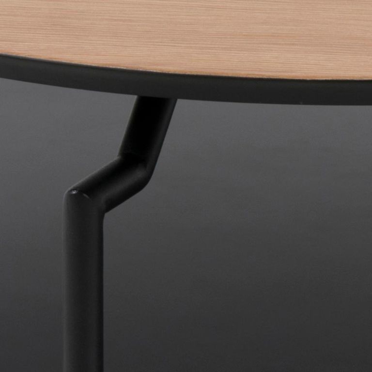 Goldington Coffee Table - Round - Oak and Black