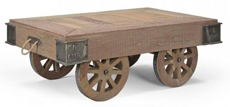 Gulmarg Reclaimed Wooden Coffee Table on Wheels