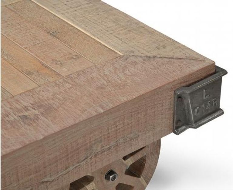 Gulmarg Reclaimed Wooden Coffee Table on Wheels