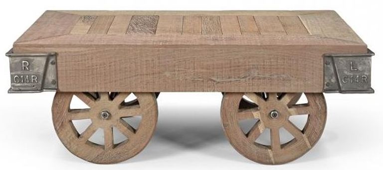Gulmarg Reclaimed Wooden Coffee Table on Wheels