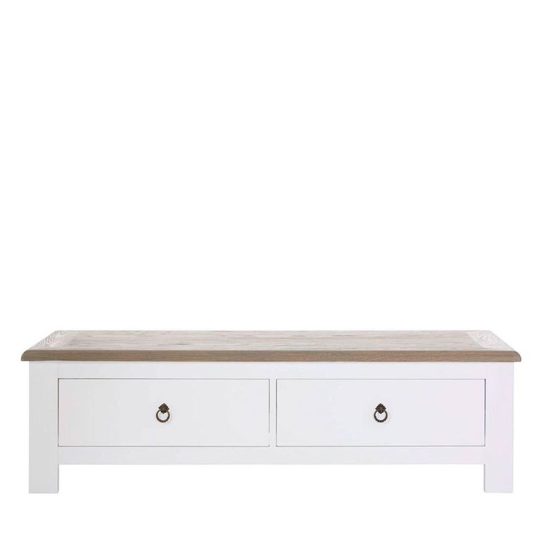 Hampstead Coffee Table - 2 Drawer - White Wood