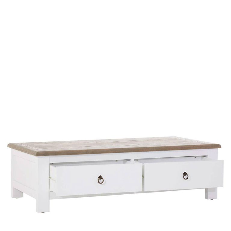 Hampstead Coffee Table - 2 Drawer - White Wood