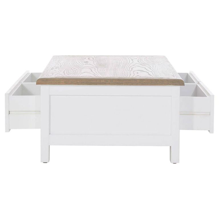 Hampstead Coffee Table - 2 Drawer - White Wood