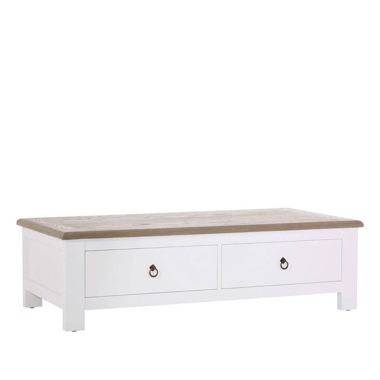Hampstead Coffee Table - 2 Drawer - White Wood