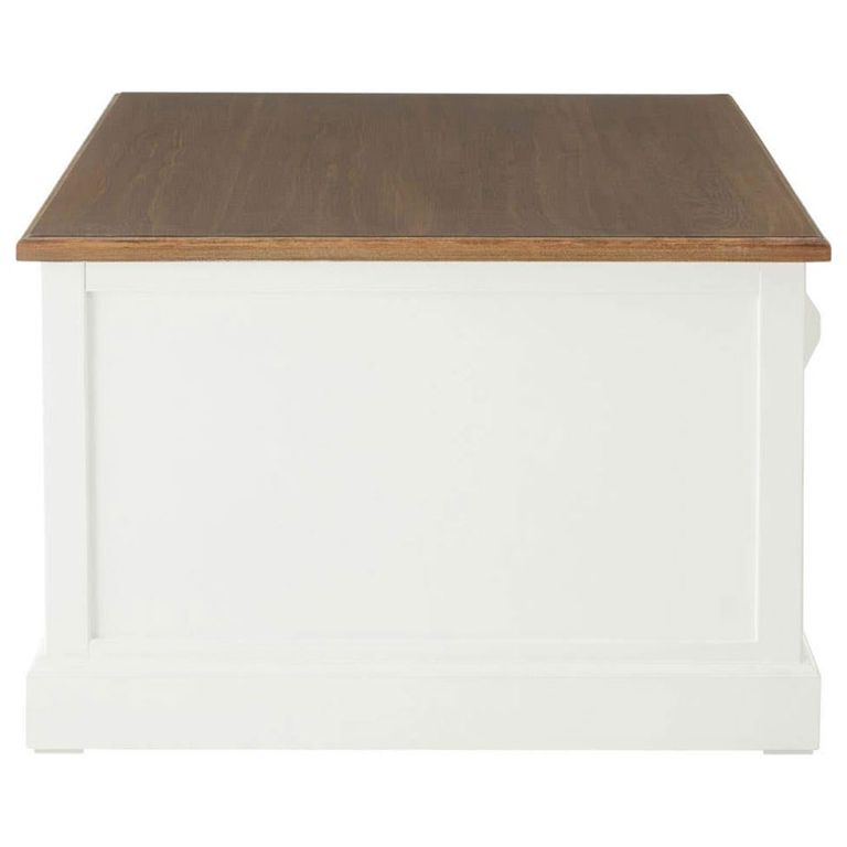 Hardwick Coffee Table - White Wood - 3 Drawer - Low