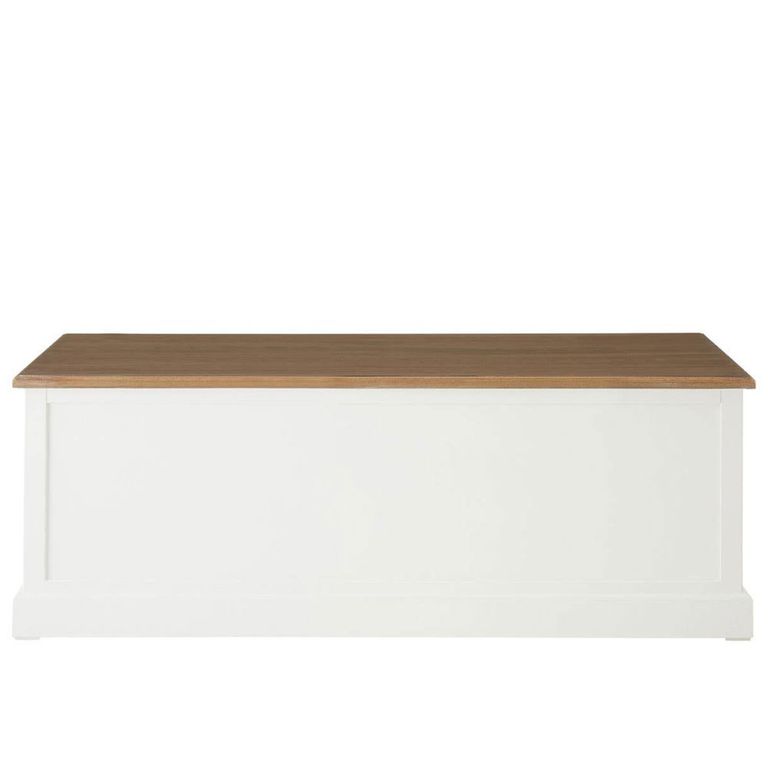 Hardwick Coffee Table - White Wood - 3 Drawer - Low