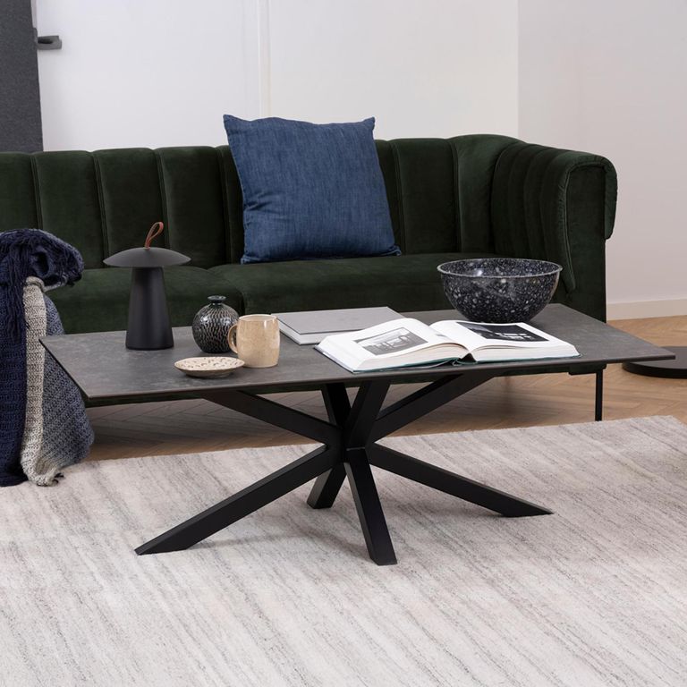 Heaven Round Dining Table - 4 Seater - Round - Black Ceramic - with Star Legs