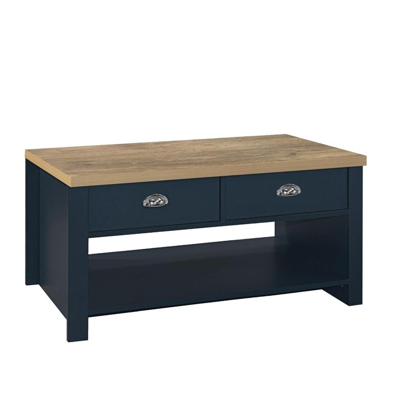Highgate Coffee Table - 2 Drawer - Navy Blue Painted