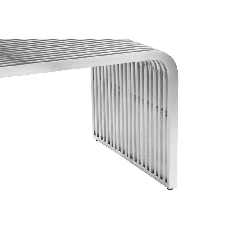 Horizon Coffee Table - Curved - Brushed Metal