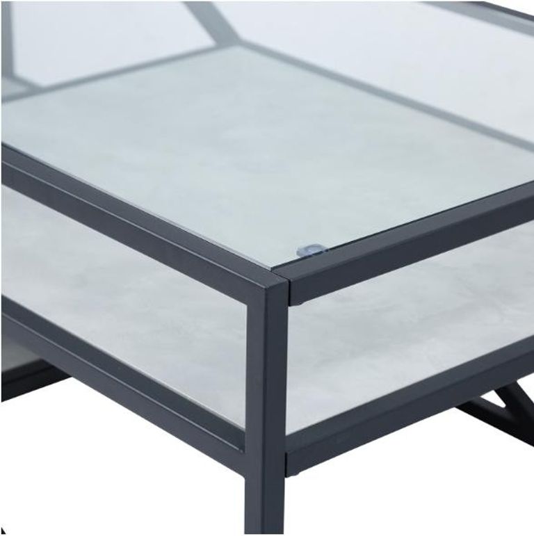 Ibarra Coffee Table - Glass and Metal
