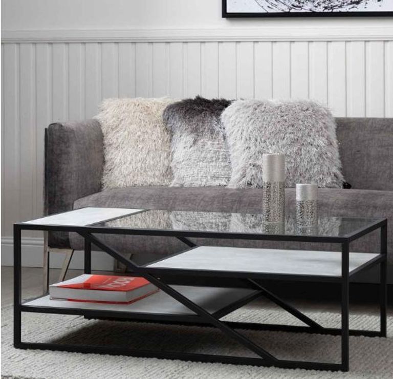 Ibarra Coffee Table - Glass and Metal