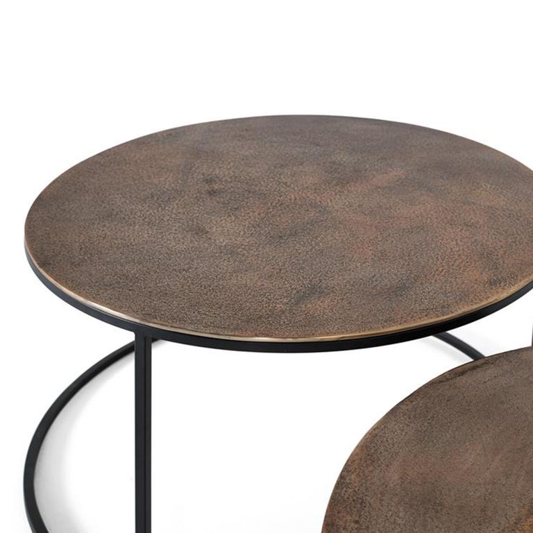 Ilboru Coffee Table - Copper - Round - Set of 2