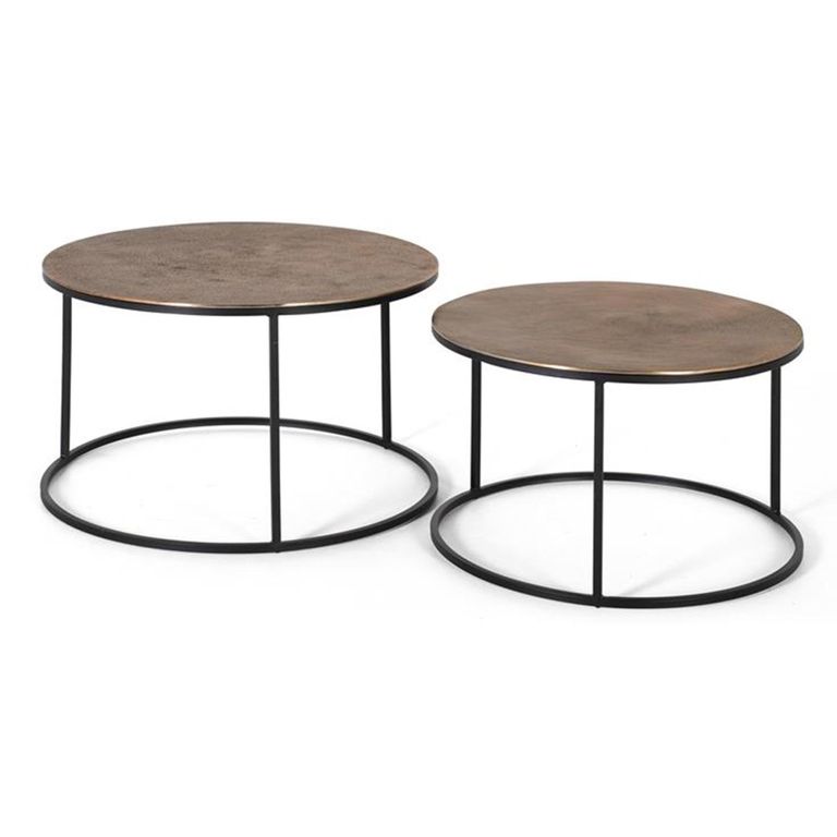 Ilboru Coffee Table - Copper - Round - Set of 2