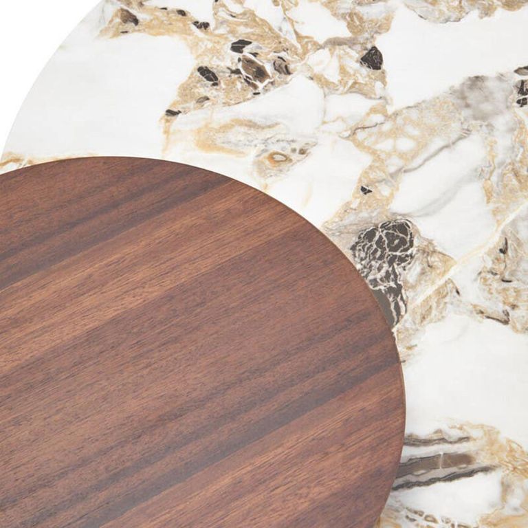 Imperia Coffee Table - 3 Tier - Round - Grey Ceramic